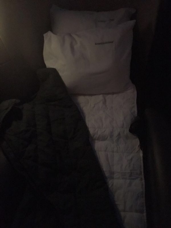 Seat turned into a bed with padding